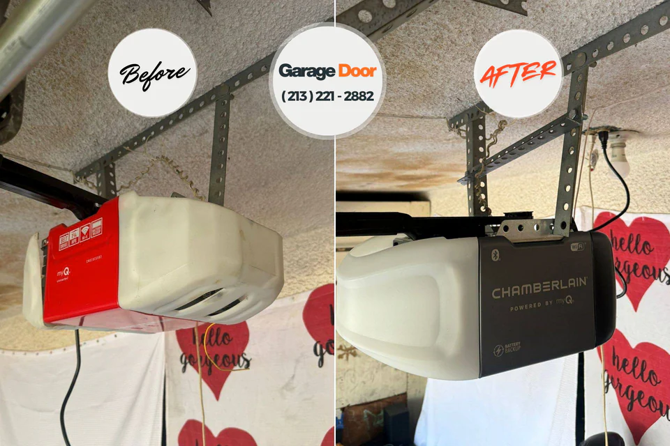 Before and after: garage door repair Reedsport, OR
